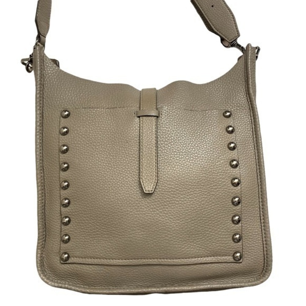 Rebecca minkoff taupe gray studded messenger bag